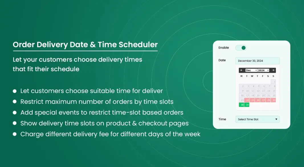 Order Delivery Date and Time Scheduler